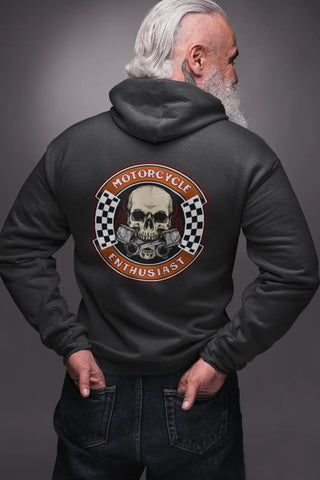 homme motard avec sweatshirt