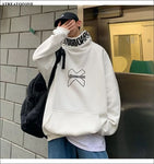 Hip Hop Hoodie Men Women Letter Print Turtleneck Sweatshirt 2023 Hot Fashion Streetwear Fleece Pullover Hoodies Clothing streatozone